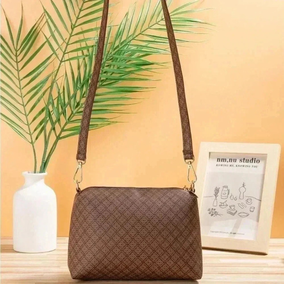 ⚠️Clearance Coffee Brown Small Patterned Shoulder / Crossbody Bag - Picture 4 of 4